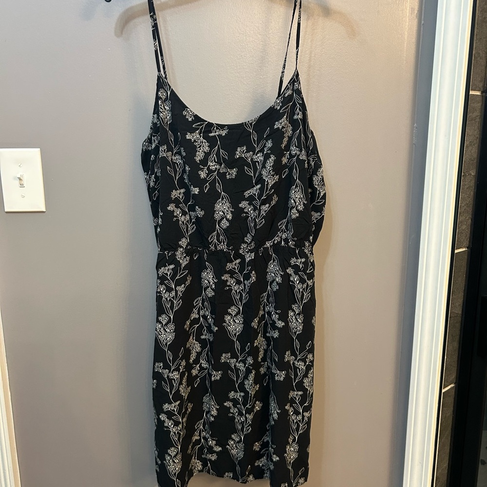 Black Floral Spaghetti Strap Dress